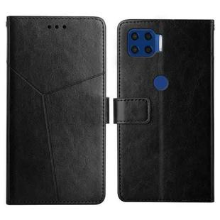 For Motorola Moto G 5G Plus Y Stitching Horizontal Flip Leather Phone Case with Holder & Card Slots & Wallet & Photo Frame(Black)