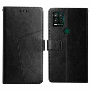 For Motorola Moto G Stylus 5G Y Stitching Horizontal Flip Leather Phone Case with Holder & Card Slots & Wallet & Photo Frame(Black)