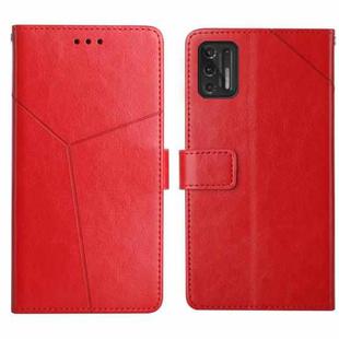 For Motorola Moto G Stylus 2021 Y Stitching Horizontal Flip Leather Phone Case with Holder & Card Slots & Wallet & Photo Frame(Red)