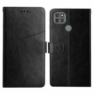 For Motorola Moto G9 Power Y Stitching Horizontal Flip Leather Phone Case with Holder & Card Slots & Wallet & Photo Frame(Black)