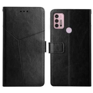 For Motorola Moto G10 / G20 / G30 Y Stitching Horizontal Flip Leather Phone Case with Holder & Card Slots & Wallet & Photo Frame(Black)