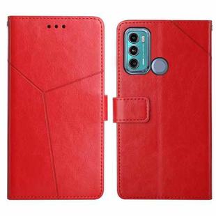 For Motorola Moto G40 / G60 Y Stitching Horizontal Flip Leather Phone Case with Holder & Card Slots & Wallet & Photo Frame(Red)