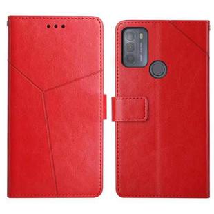 For Motorola Moto G50 Y Stitching Horizontal Flip Leather Phone Case with Holder & Card Slots & Wallet & Photo Frame(Red)