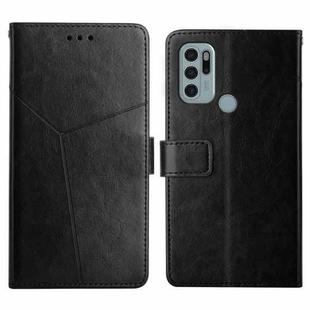 For Motorola Moto G60S Y Stitching Horizontal Flip Leather Phone Case with Holder & Card Slots & Wallet & Photo Frame(Black)