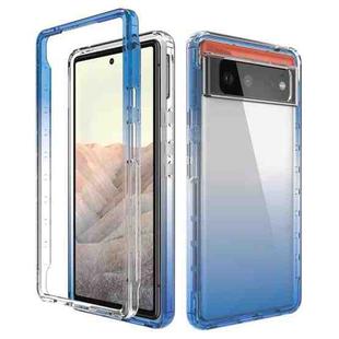 For Google Pixel 6 High Transparency Two-color Gradient PC + TPU Phone Protective Case(Blue)