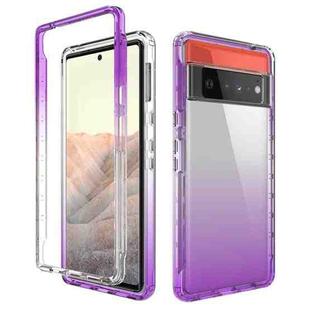 For Google Pixel 6 Pro High Transparency Two-color Gradient PC + TPU Phone Protective Case(Purple)