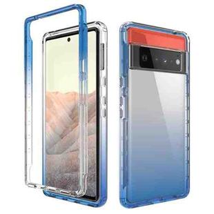For Google Pixel 6 Pro High Transparency Two-color Gradient PC + TPU Phone Protective Case(Blue)