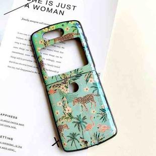 For Motorola Razr 5G IMD Blue Light Jungle Flowers Pattern Folding Phone Protective Case(Flamingo Leopard)