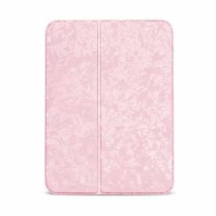 For iPad mini 6 Shell Texture Dual-Folding Horizontal Flip Leather Tablet Case with Holder & Sleep / Wake-up Function(Pink)