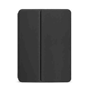 For iPad mini 6 Pure Color Dual-Folding Horizontal Flip Leather Tablet Case with Holder & Sleep / Wake-up Function(Black)