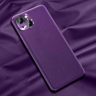 Silicone Pure Skin Leather Full Coverage Shockproof Phone Case For iPhone 13(Purple)
