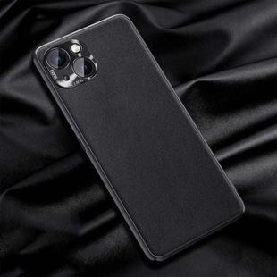 For iPhone 13 Silicone Pure Skin Leather Full Coverage Shockproof Phone Case(Black)