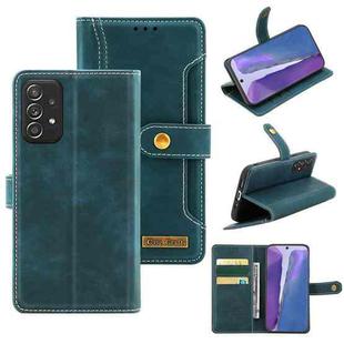 For Samsung Galaxy A52 5G / 4G Copper Buckle Horizontal Flip Leather Phone Case with Holder & Card Slots & Wallet(Green)