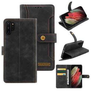For Samsung Galaxy Note10+ Copper Buckle Horizontal Flip Leather Phone Case with Holder & Card Slots & Wallet(Black)