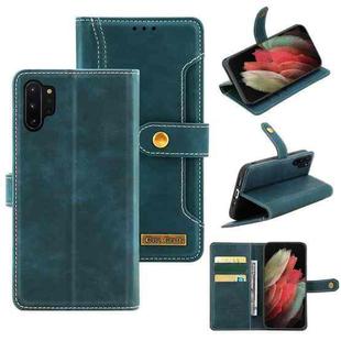 For Samsung Galaxy Note10+ Copper Buckle Horizontal Flip Leather Phone Case with Holder & Card Slots & Wallet(Green)