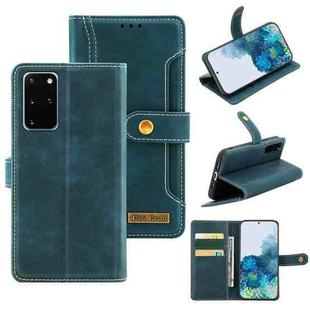 For Samsung Galaxy S20+ Copper Buckle Horizontal Flip Leather Phone Case with Holder & Card Slots & Wallet(Green)