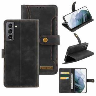 For Samsung Galaxy S21 5G Copper Buckle Horizontal Flip Leather Phone Case with Holder & Card Slots & Wallet(Black)