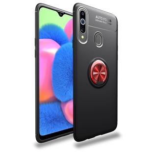 For Galaxy A20s Lenuo Shockproof TPU Protective Case with Invisible Holder(Black Red)