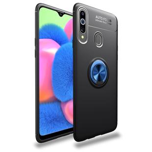 For Galaxy A20s Lenuo Shockproof TPU Protective Case with Invisible Holder(Black Blue)