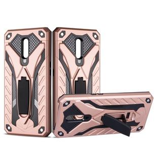 For OPPO Reno Shockproof TPU + PC Protective Case with Holder(Rose Gold)