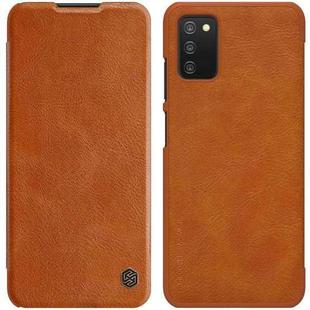 For Samsung Galaxy A03s / A037G NILLKIN QIN Series Crazy Horse Texture Horizontal Flip Phone Leather Case with Card Slot(Brown)