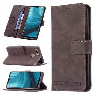 For OPPO A7 Magnetic Clasp RFID Blocking Anti-Theft Leather Case with Holder & Card Slots & Wallet(Brown)