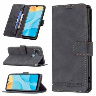 For OPPO A15 Magnetic Clasp RFID Blocking Anti-Theft Leather Case with Holder & Card Slots & Wallet(Black)