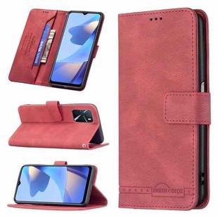 For OPPO A16/ A16s/ A54s/ A55 5G/ A53s 5G Magnetic Clasp RFID Blocking Anti-Theft Leather Case with Holder & Card Slots & Wallet(Red)