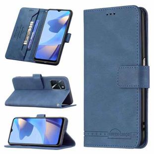 For OPPO A16/ A16s/ A54s/ A55 5G/ A53s 5G Magnetic Clasp RFID Blocking Anti-Theft Leather Case with Holder & Card Slots & Wallet(Blue)