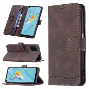 For OPPO A54 4G Magnetic Clasp RFID Blocking Anti-Theft Leather Case with Holder & Card Slots & Wallet(Brown)