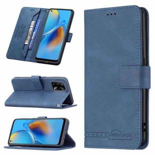 For OPPO A74 4G / F19 4G Magnetic Clasp RFID Blocking Anti-Theft Leather Case with Holder & Card Slots & Wallet(Blue)