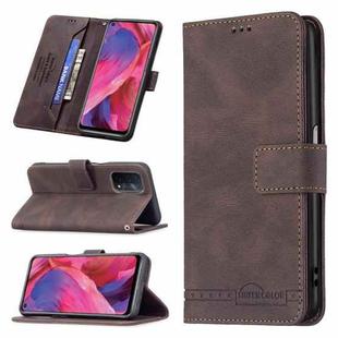 For OPPO A74 5G / A93 5G / A54 5G Magnetic Clasp RFID Blocking Anti-Theft Leather Case with Holder & Card Slots & Wallet(Brown)