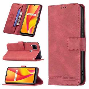 For OPPO Realme C12 / C15 / C25 Magnetic Clasp RFID Blocking Anti-Theft Leather Case with Holder & Card Slots & Wallet(Red)