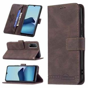 For vivo Y20 Magnetic Clasp RFID Blocking Anti-Theft Leather Case with Holder & Card Slots & Wallet(Brown)