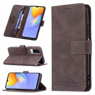 For vivo Y51 2020 / Y51a / Y51s Magnetic Clasp RFID Blocking Anti-Theft Leather Case with Holder & Card Slots & Wallet(Brown)