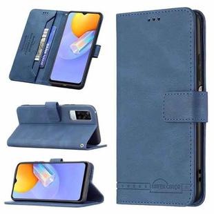 For vivo Y51 2020 / Y51a / Y51s Magnetic Clasp RFID Blocking Anti-Theft Leather Case with Holder & Card Slots & Wallet(Blue)