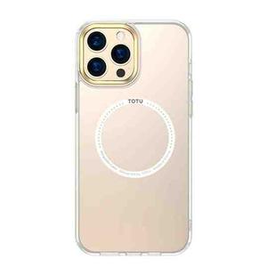 For iPhone 13 Pro TOTUDESIGN AA-070 Sparkling Series MagSafe Magnetic Transparent PC TPU Phone Case (Gold)