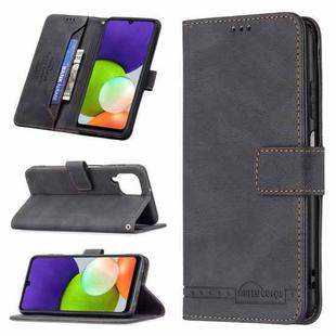 For Samsung Galaxy A22 4G Magnetic Clasp RFID Blocking Anti-Theft Leather Case with Holder & Card Slots & Wallet(Black)