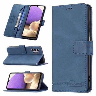 For Samsung Galaxy A32 5G Magnetic Clasp RFID Blocking Anti-Theft Leather Case with Holder & Card Slots & Wallet(Blue)