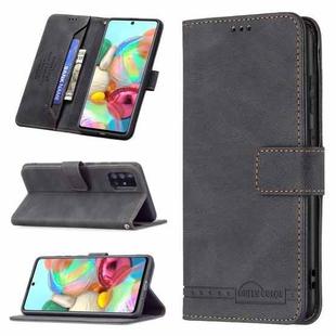 For Samsung Galaxy A71 Magnetic Clasp RFID Blocking Anti-Theft Leather Case with Holder & Card Slots & Wallet(Black)