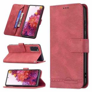 For Samsung Galaxy S20 FE Magnetic Clasp RFID Blocking Anti-Theft Leather Case with Holder & Card Slots & Wallet(Red)