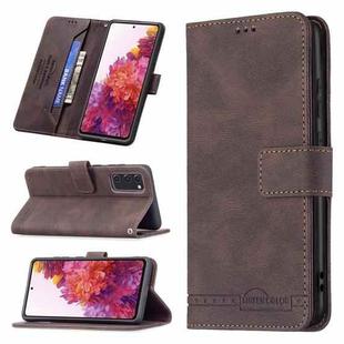 For Samsung Galaxy S20 FE Magnetic Clasp RFID Blocking Anti-Theft Leather Case with Holder & Card Slots & Wallet(Brown)