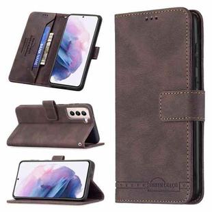 For Samsung Galaxy S21+ 5G Magnetic Clasp RFID Blocking Anti-Theft Leather Case with Holder & Card Slots & Wallet(Brown)