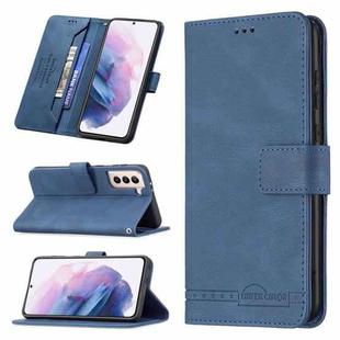 For Samsung Galaxy S21+ 5G Magnetic Clasp RFID Blocking Anti-Theft Leather Case with Holder & Card Slots & Wallet(Blue)