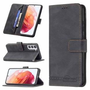 For Samsung Galaxy S21 5G Magnetic Clasp RFID Blocking Anti-Theft Leather Case with Holder & Card Slots & Wallet(Black)