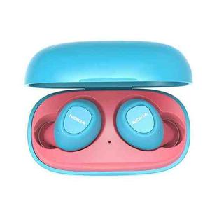Nokia E3100 Color Automatic Pairing Bluetooth 5.0 Earphone with Charging Box(Pink Blue)