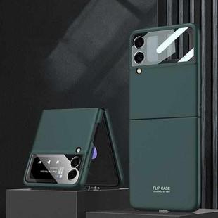 For Samsung Galaxy Z Flip3 5G GKK Integrated Ultra-thin Full Coverage Phone Flip Case(Dark Green)