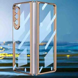 For Samsung Galaxy Z Fold3 5G GKK Integrated Electroplating + Glass Full Coverage Phone Case(Gold)