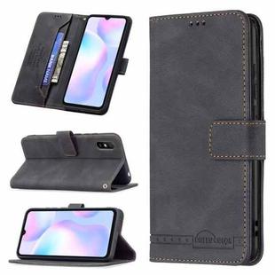 For Xiaomi Redmi 9A Magnetic Clasp RFID Blocking Anti-Theft Leather Case with Holder & Card Slots & Wallet(Black)