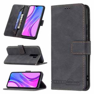 For Xiaomi Redmi 9 Magnetic Clasp RFID Blocking Anti-Theft Leather Case with Holder & Card Slots & Wallet(Black)